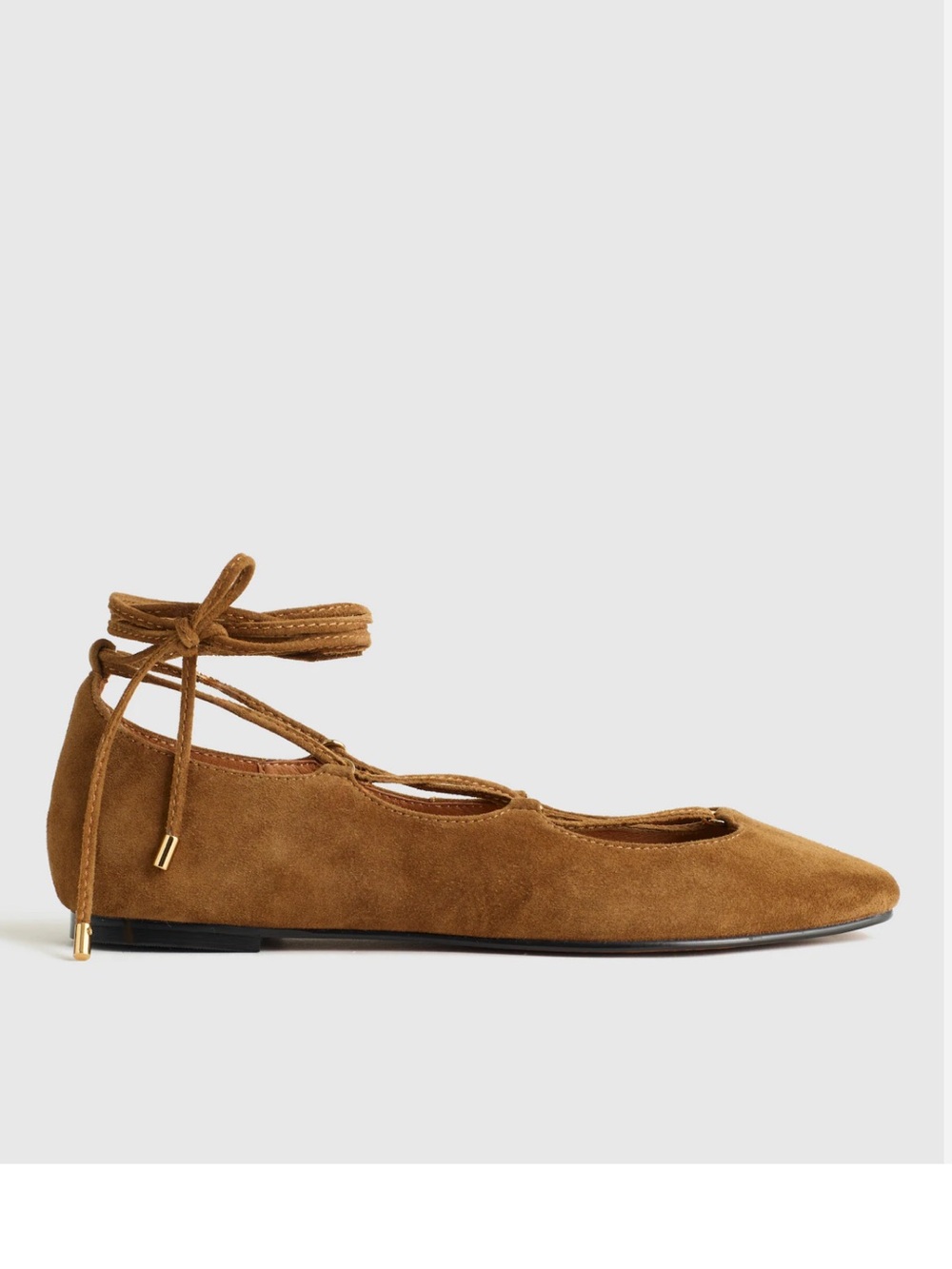 Madewell Greta Lace-Up Ballet Flats in Suede 10